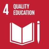 Red logo showing UN goal 4