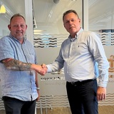 Two men giving handshake